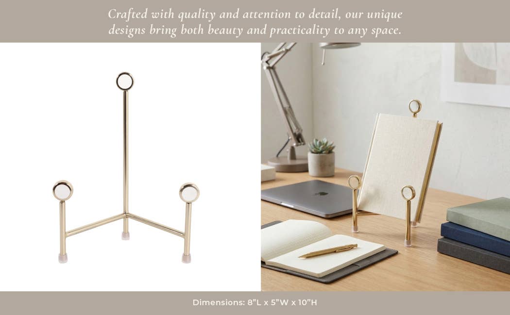 Gold Metal Acrylic Easel Stand, 10 in.(Book Holder)