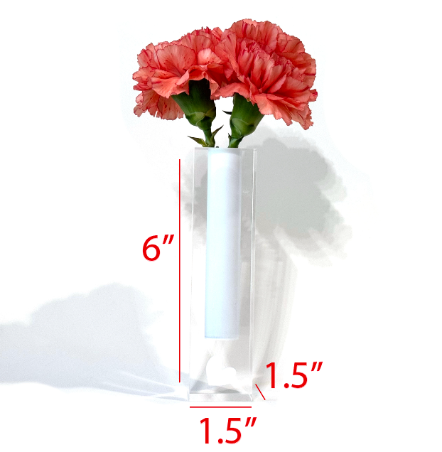 White acrylic bud vase