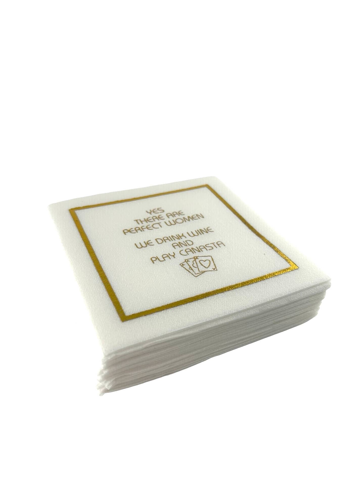 Linen-Feel Cocktail Napkins, Perfect Women Canasta