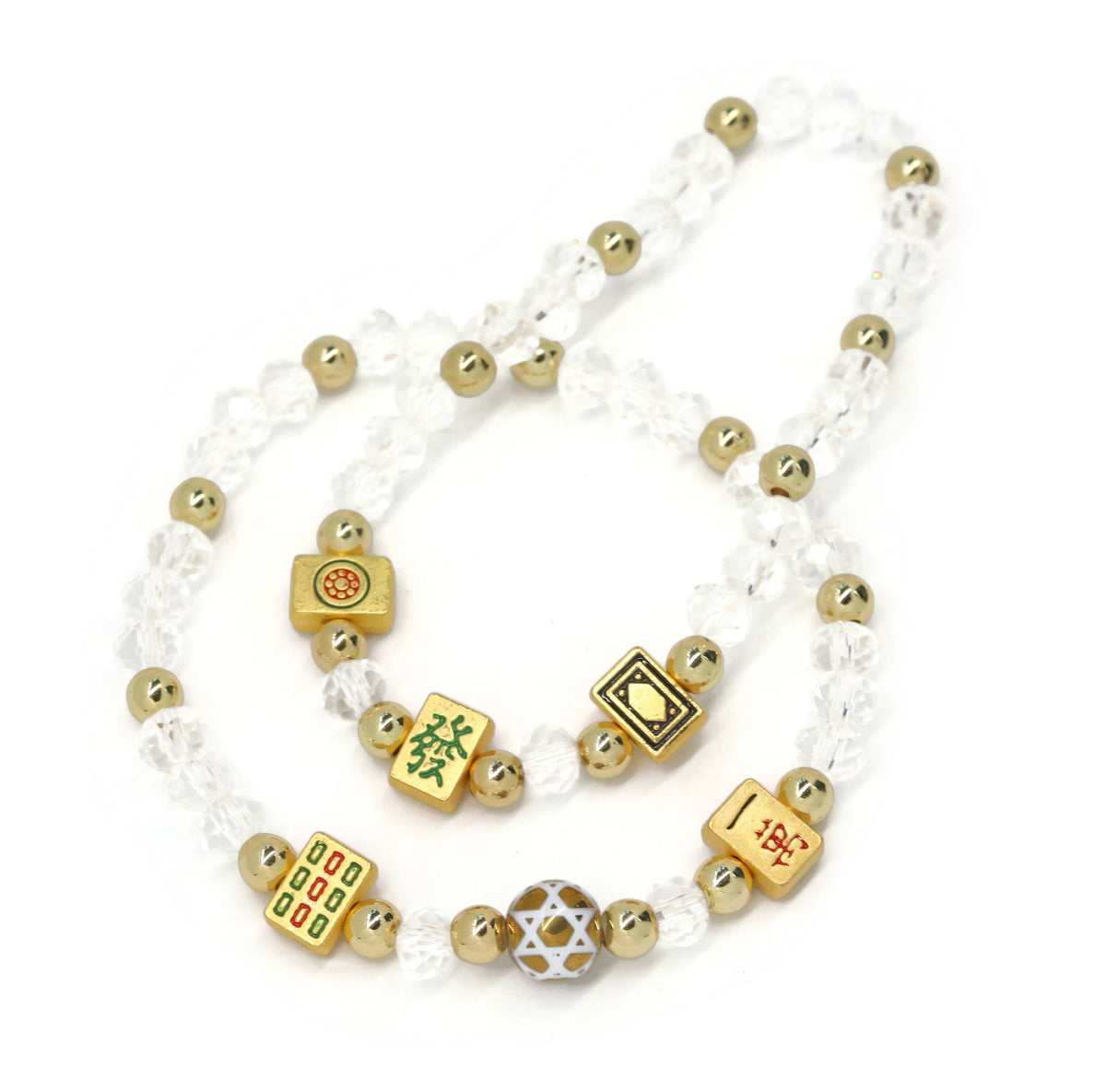 Mahjong Gold & White Bracelet