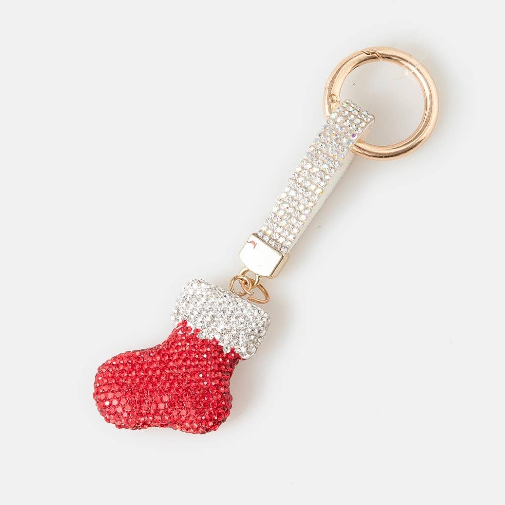 Pave Christmas Stocking Bag Charm