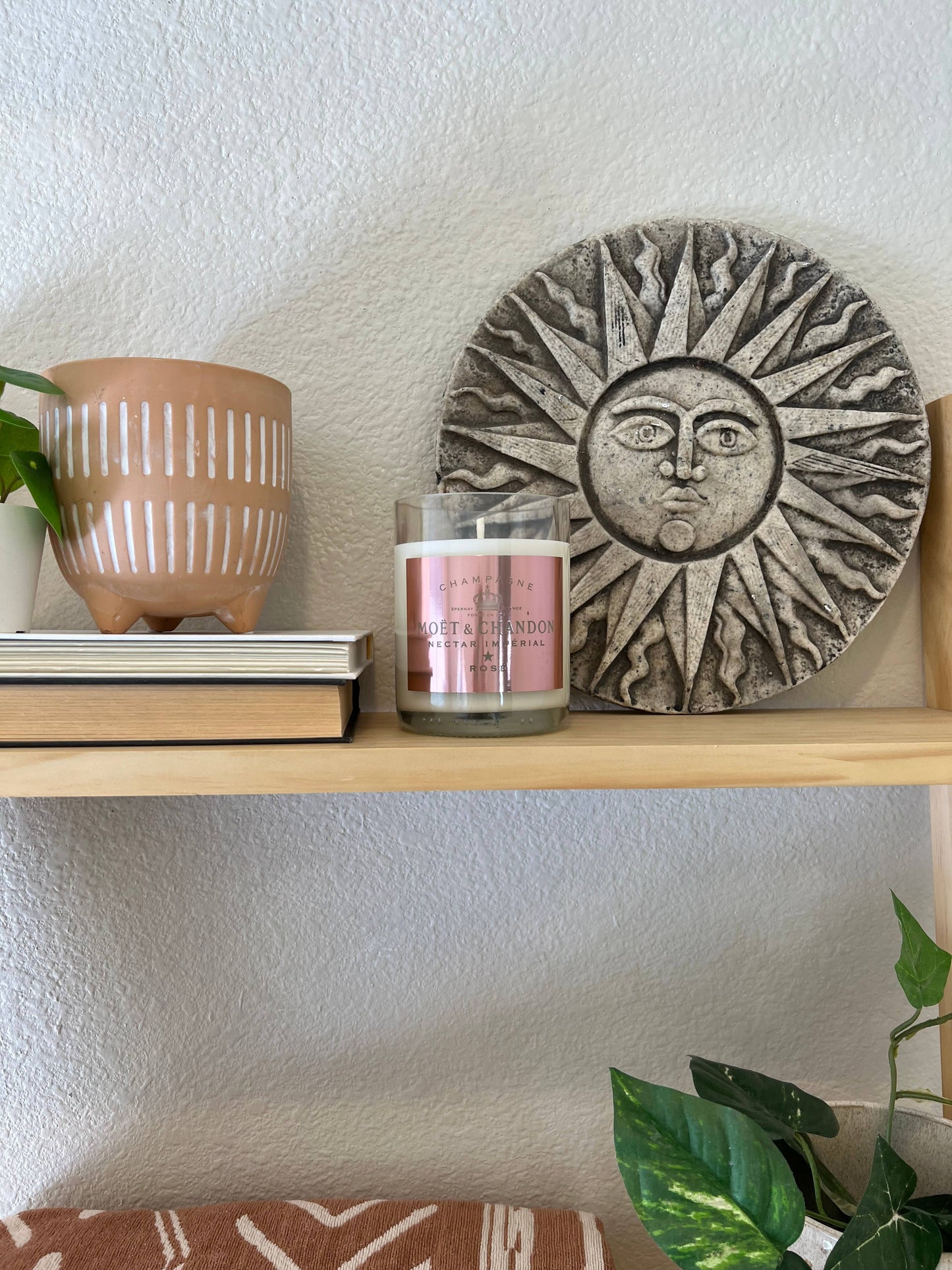 Recycled Moet Rose Candle