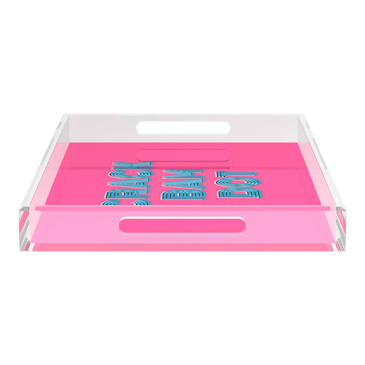 Mahjong Crack Bam Dot Hybiscus Powder Acrylic Rectangle Decorative Tray