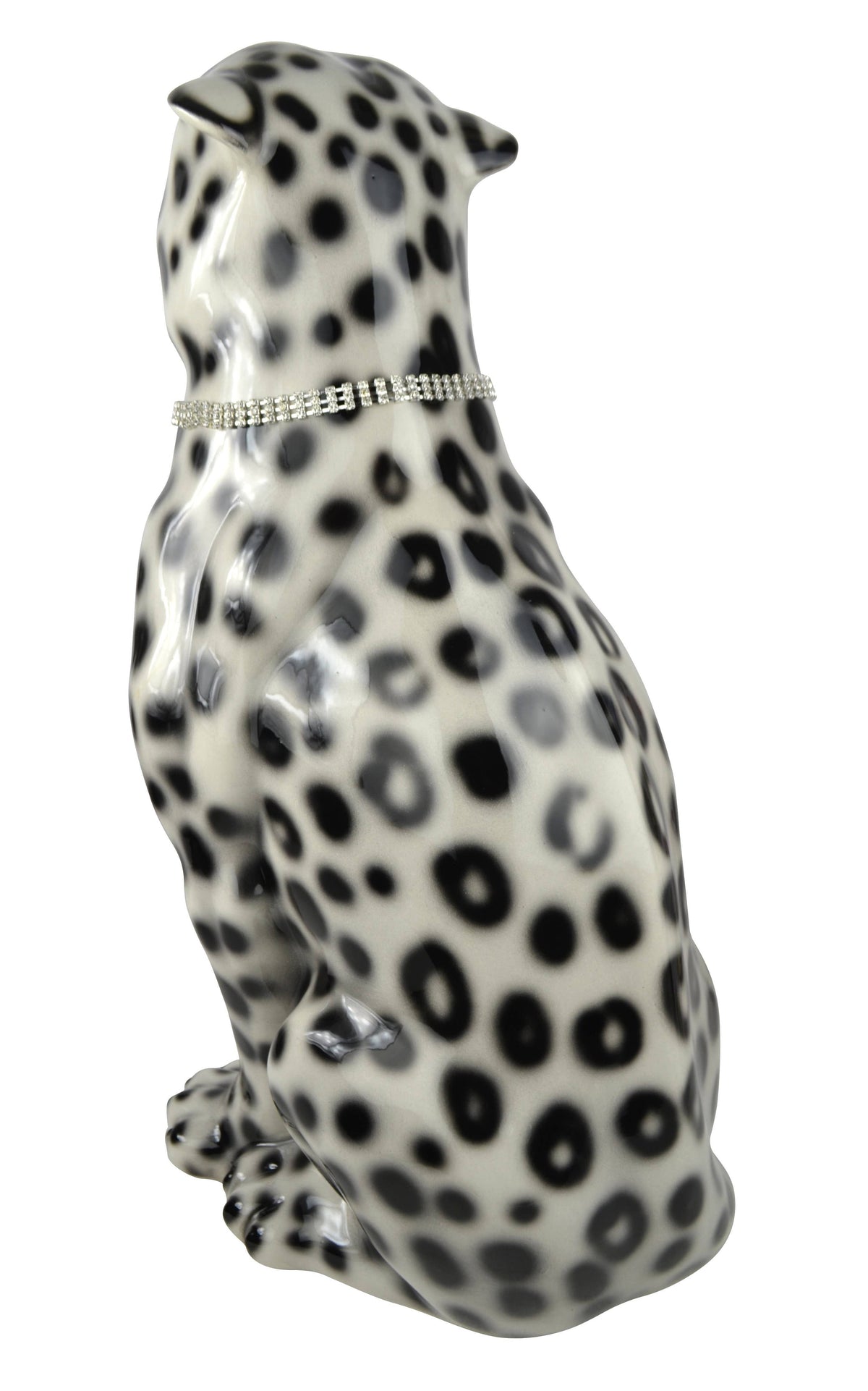 22" BLACK & WHITE LEOPARD, (CAPODIMONTE)