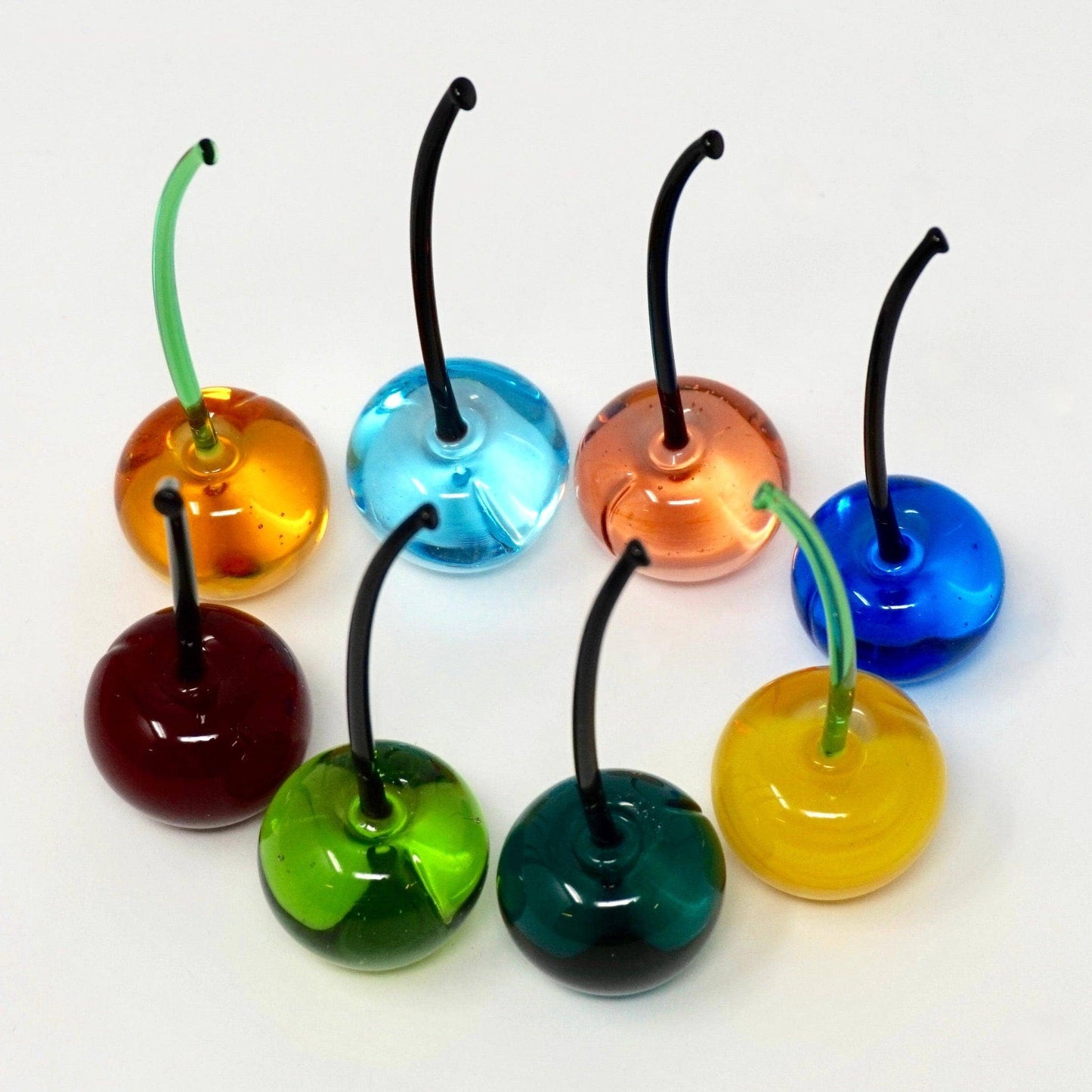 Murano Glass Cherries, Lifelike, Multi-Color, Made in Italy (each)