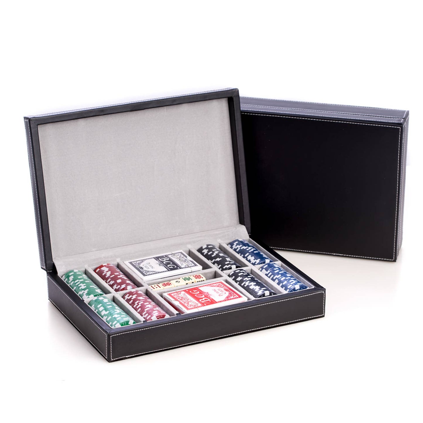 Poker Set in Black leather Case