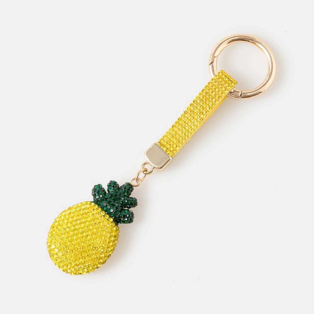 Pave Pineapple And Tag Bag Charm