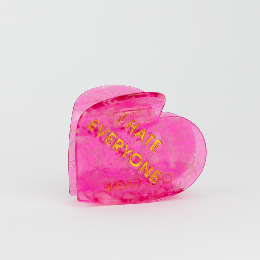 I Hate Everyone - Heart - Acetate Hair Claw Clip