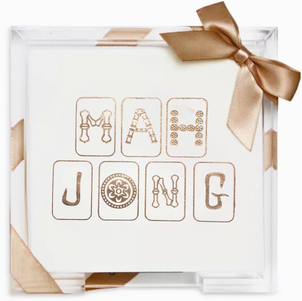 MahJong Acrylic Cocktail Napkin Hostess Set