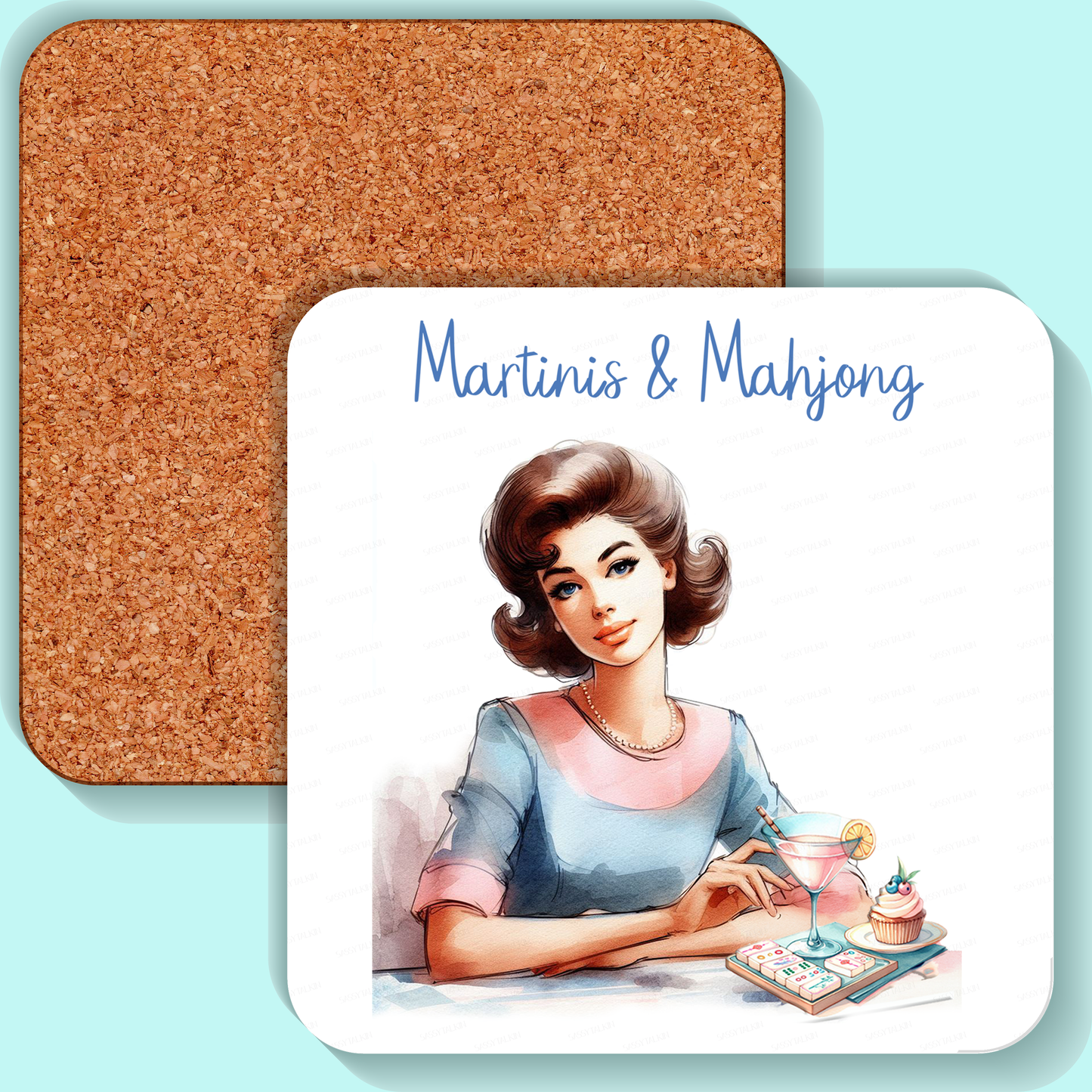 Coaster- Martinis & Mahjong