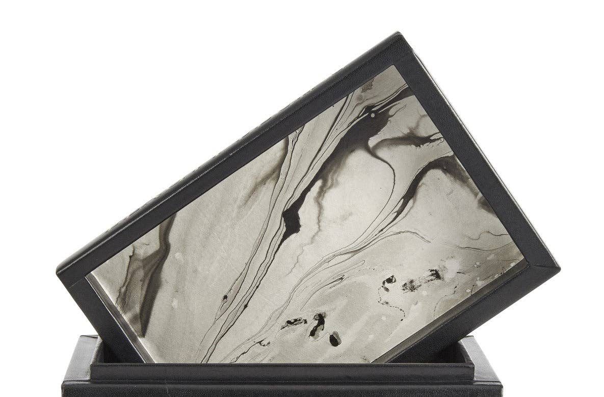 Black Shagreen Book Box with Coco Chanel Quote