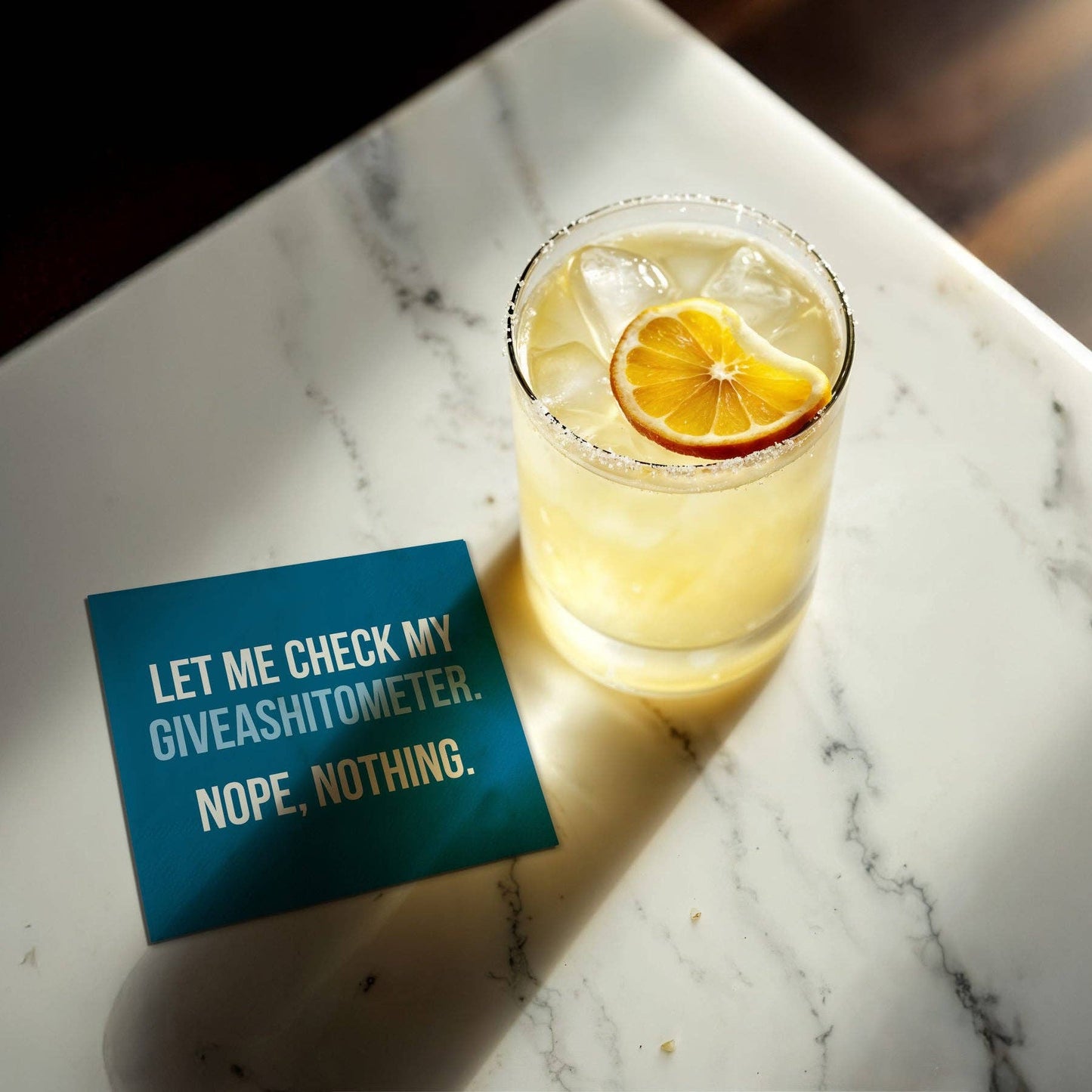 Funny Cocktail Napkins - Let Me Check My Giveashitometer