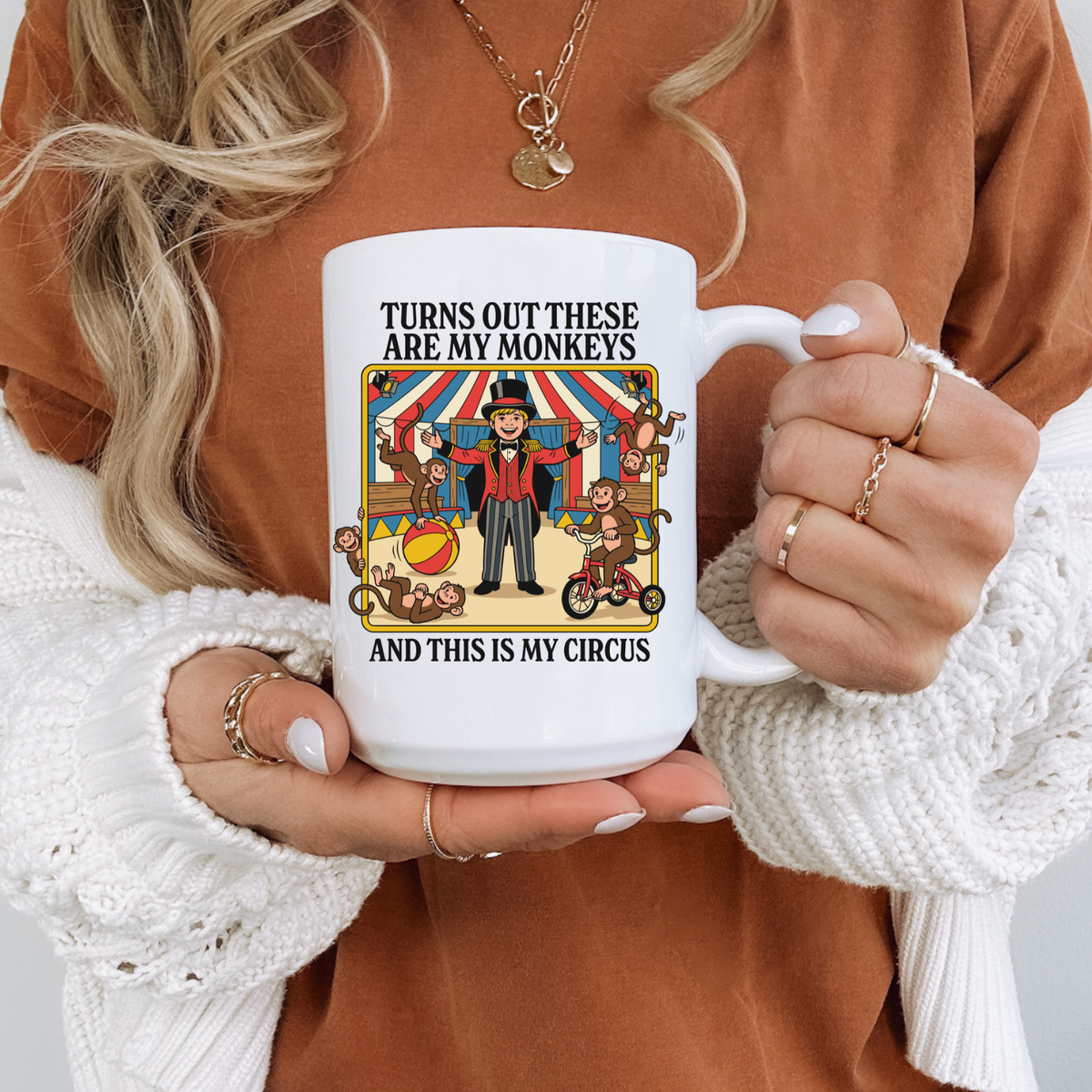 Funny Gift Coffee Mug, This is My Circus Retro Design