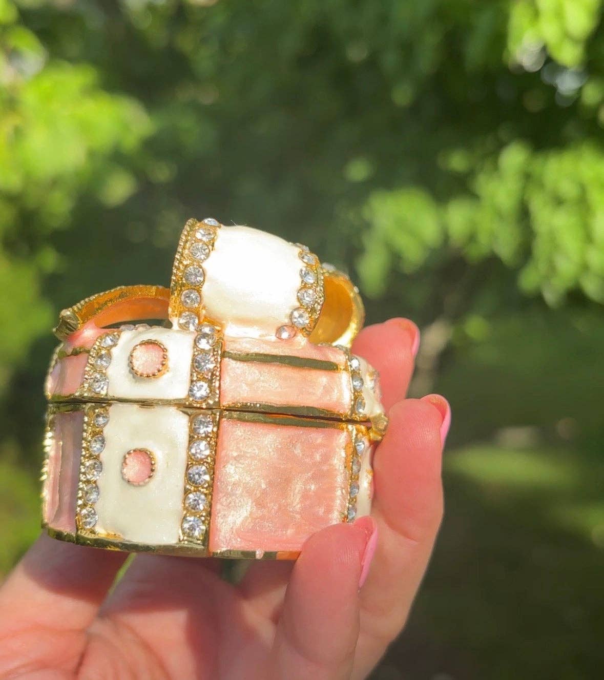 Enamel Crystal Ring Boxes