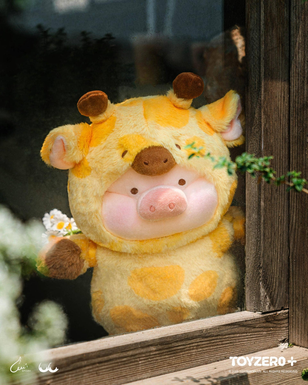 LuLu the Piggy - Cheerful Giraffe as LuLu Plush