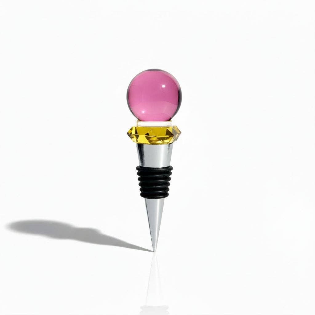 Pink Crystal Wine Stopper