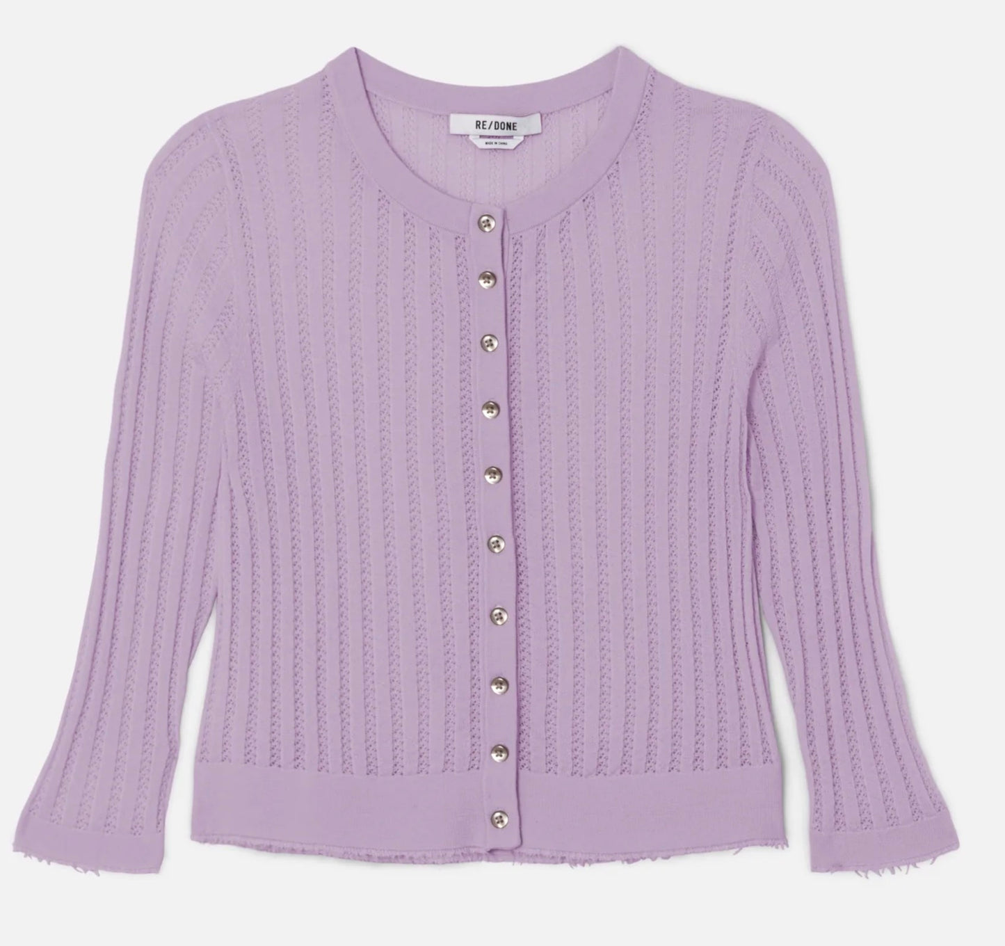 THE VEIL POINTELLE CARDIGAN by Re/Done
