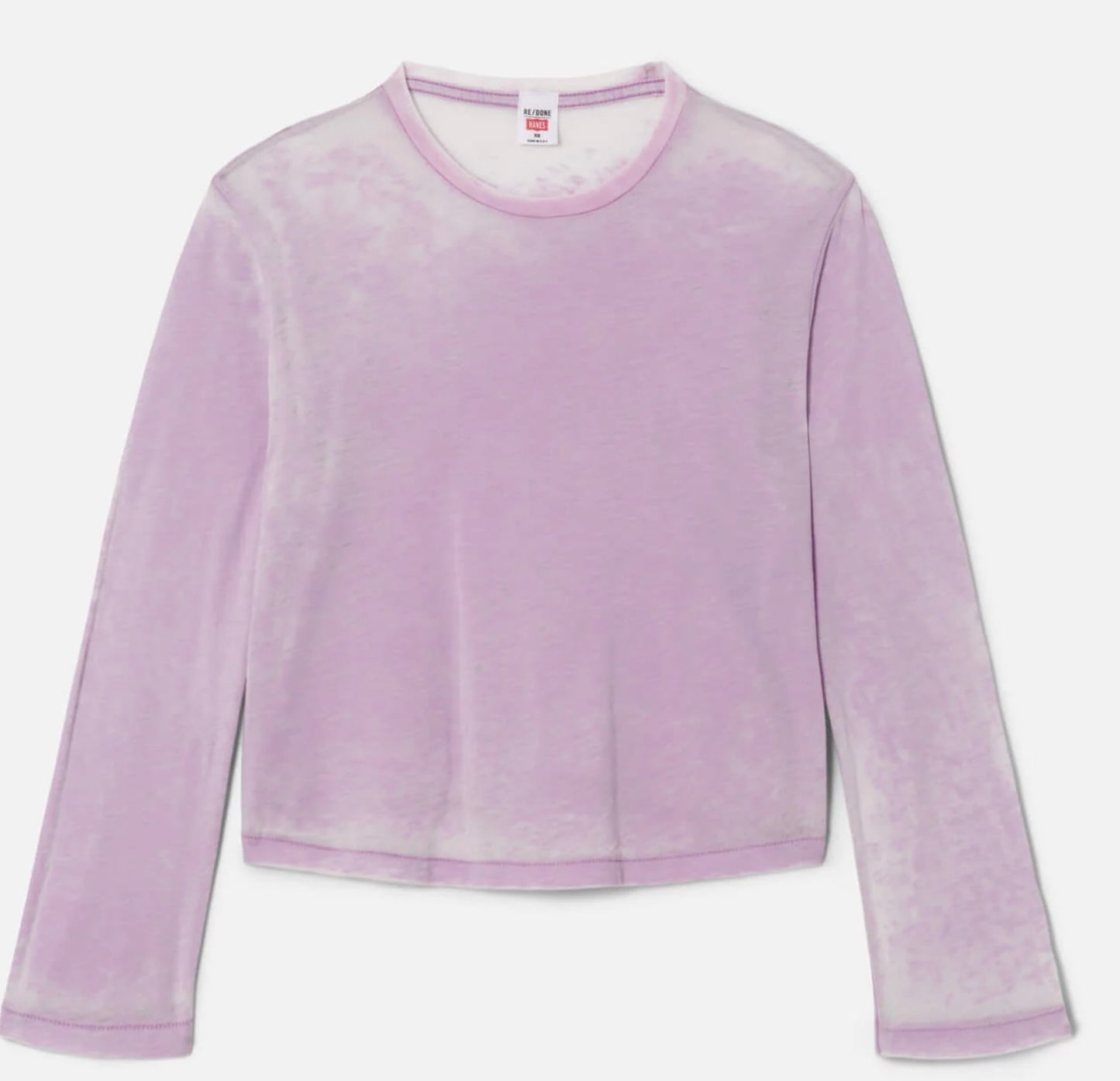 HANES LONG SLEEVE BOXY TEE, Baby Violet