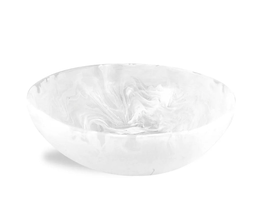 White Swirl Resin Wave Bowl (Small or Medium)