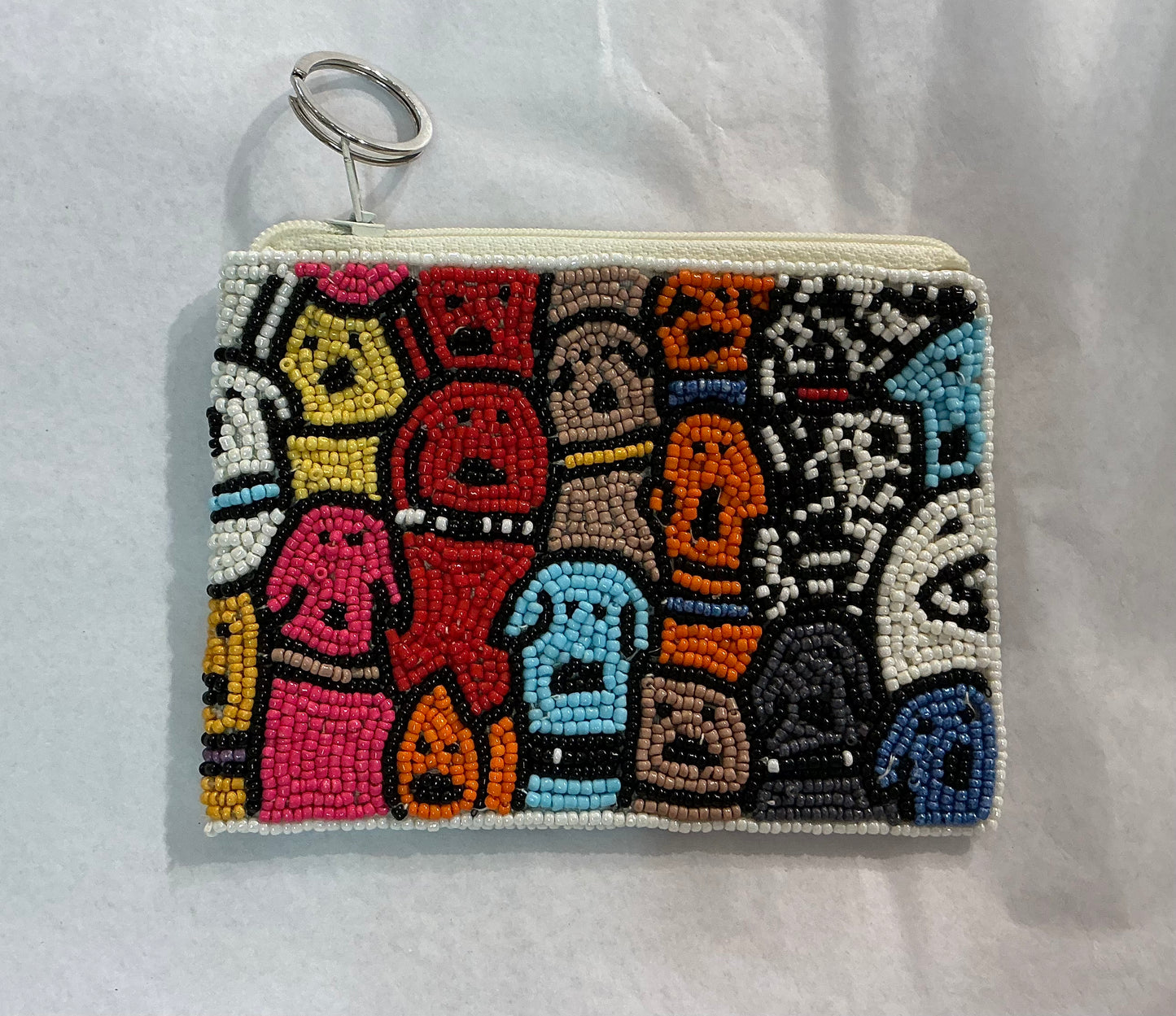 Colorful Dogs Beaded Coin Purse