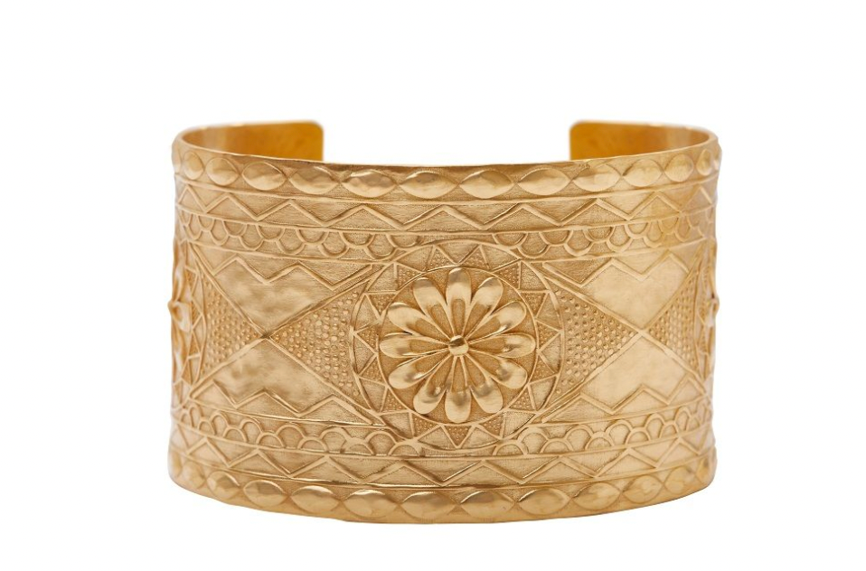 Ancient Greek Cuff 18k Yellow Gold by Christine Alexiou