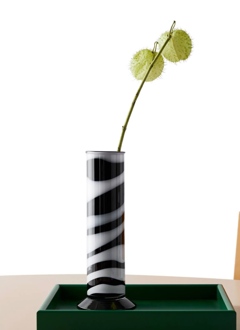 Lab Cylinder Vase Black/White