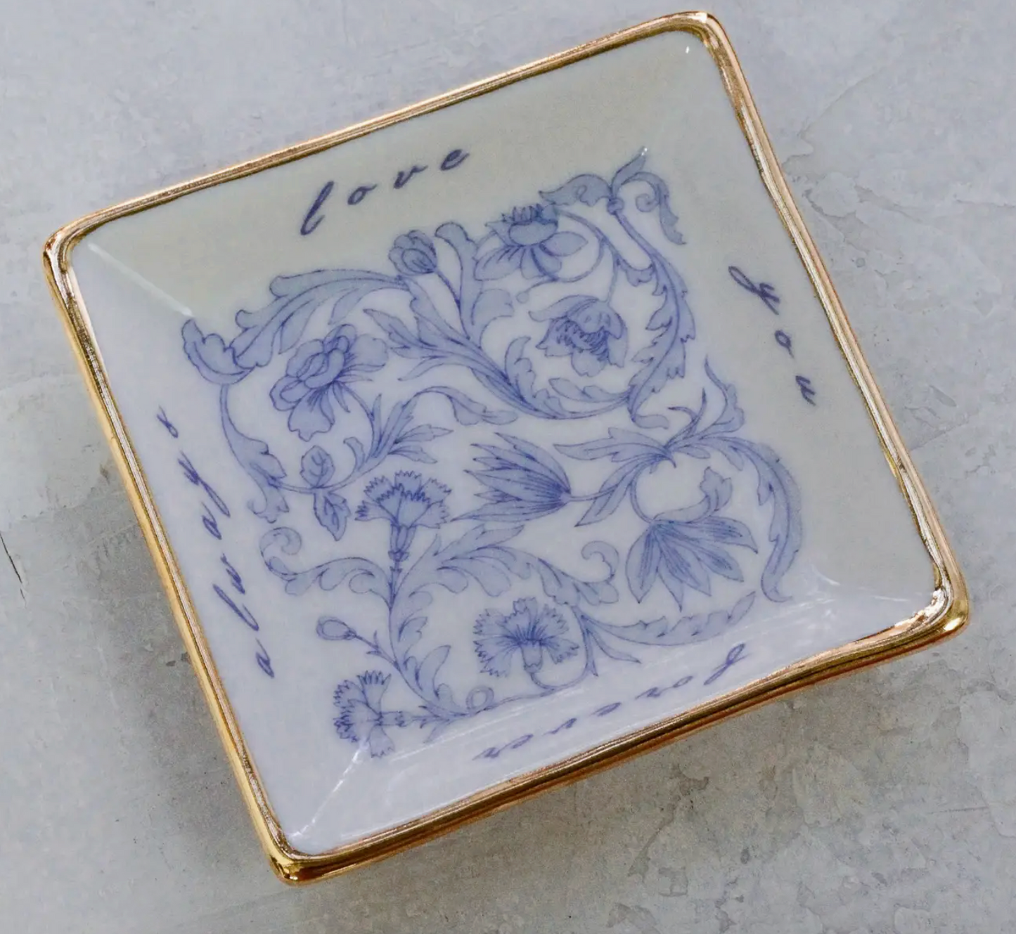 Love You Trinket Dish | Handmade Ceramic Ring Dish w/ 22