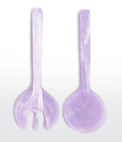 Jumbo Resin White Swirl Salad Servers by Nashi