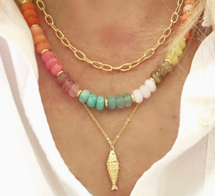 Gold Fish Pendant Necklace (Trending)