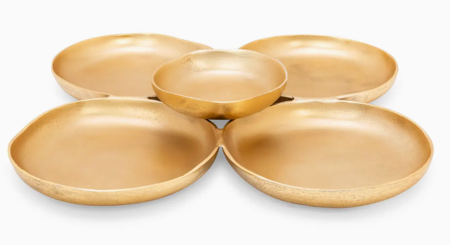 Gold Metal 5 Cluster Bowl/Server