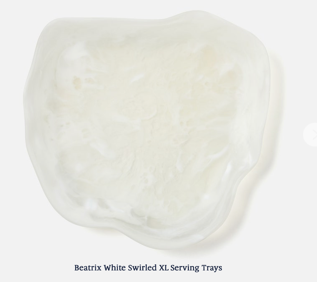 Beatrix White Swirled XL Serving Trays