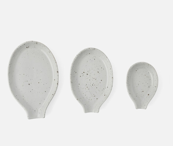 Marcus White Salt Glaze Spoon Rests (Set of 3)