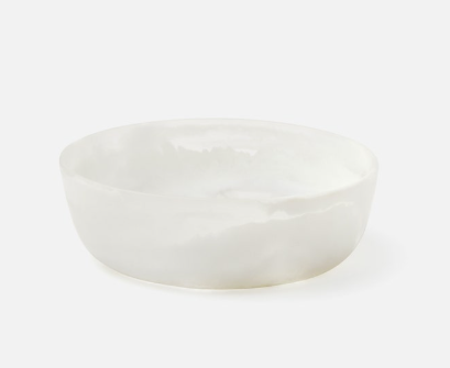 Hugo White Swirled Resin Pinch Bowl