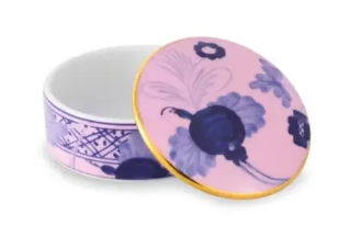 Ginori Oriente Italiano Small Round Box with Lid, 1.57in - Azalea