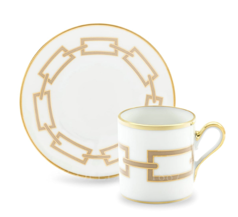 Ginori Impero Coffee Cup and Saucer- Catene Cachemire