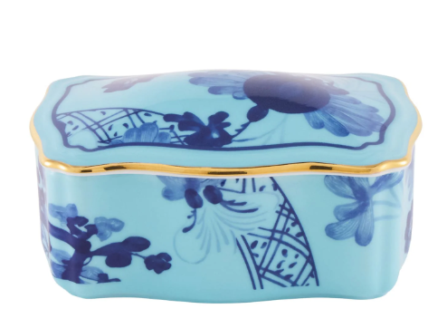 Ginori Oriente Italiano Rectangular Box With Cover - Iris