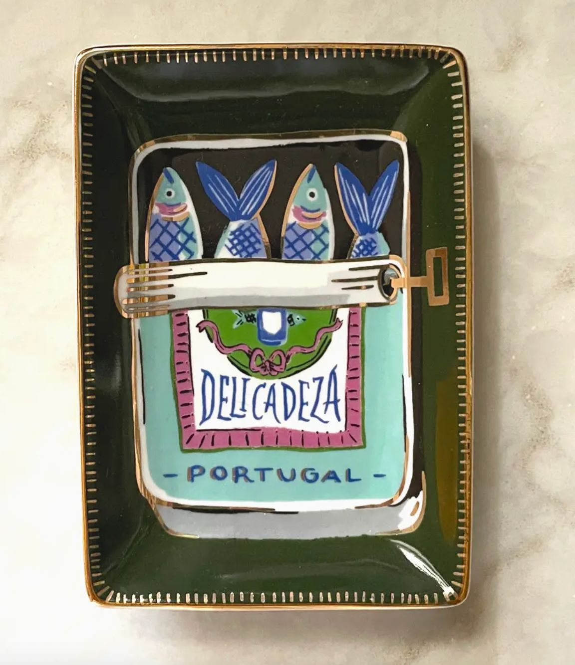 Porcelain Trinket Dish | Sardines