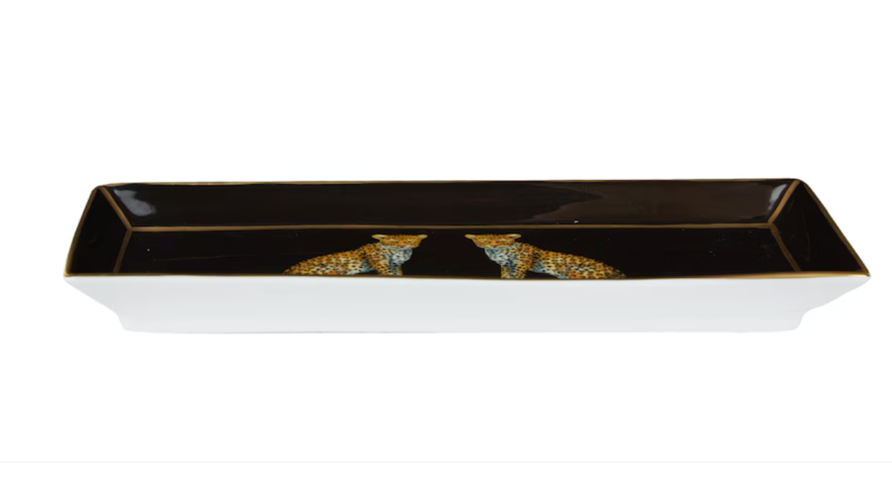 Leopards Rectangular Tray by Halycon Days