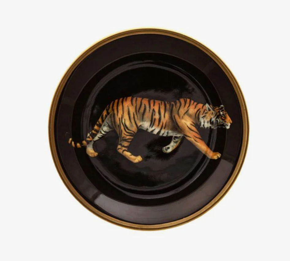 Magnificent Wildlife Tiger - Coaster in Black by Halycon Days