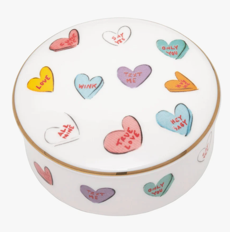 Tug Rice "Only You" - Fine Bone China Round Trinket Box in White by Halcyon Days
