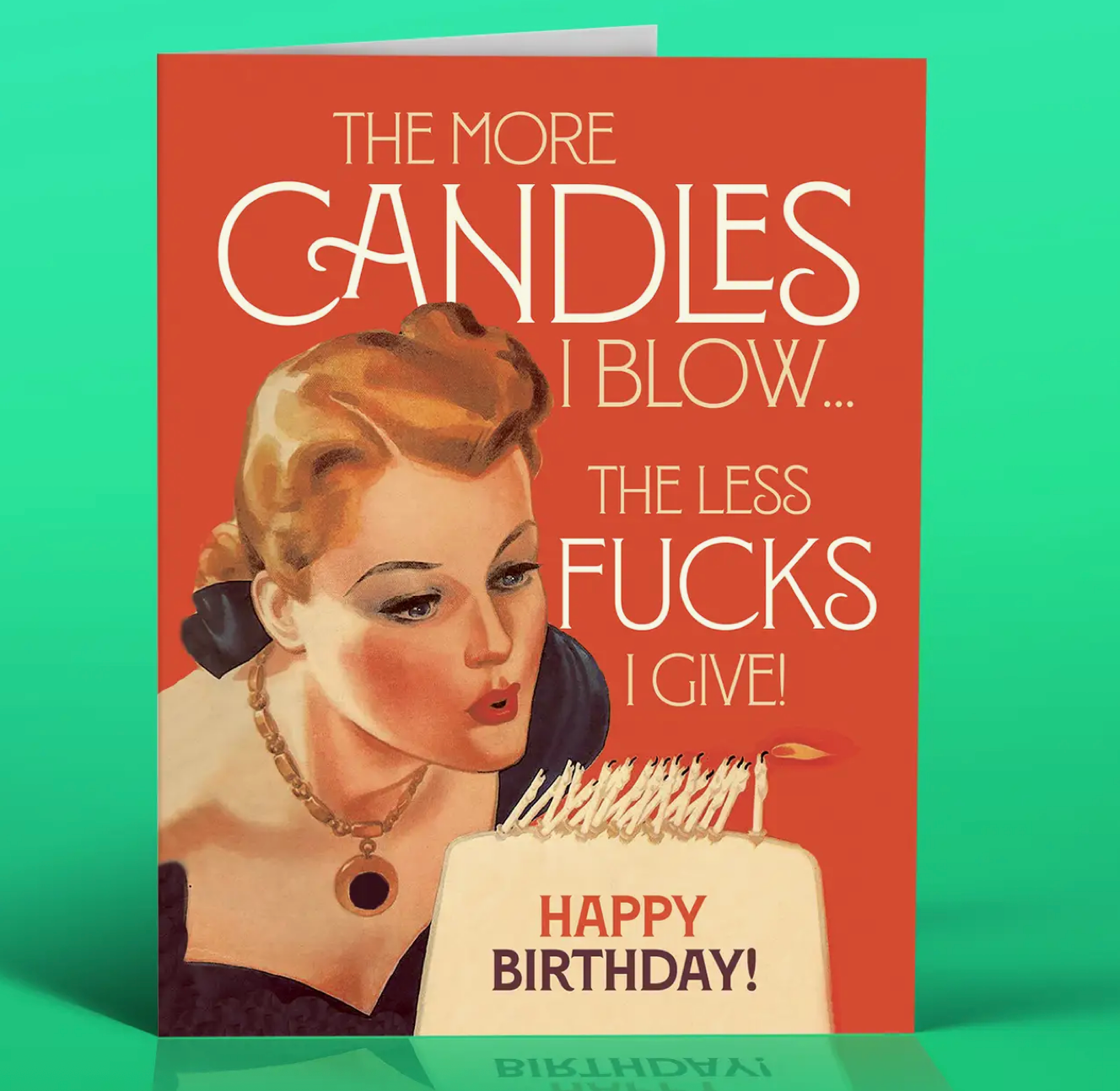 More Candles Less Fucks! Birthday Cardcar