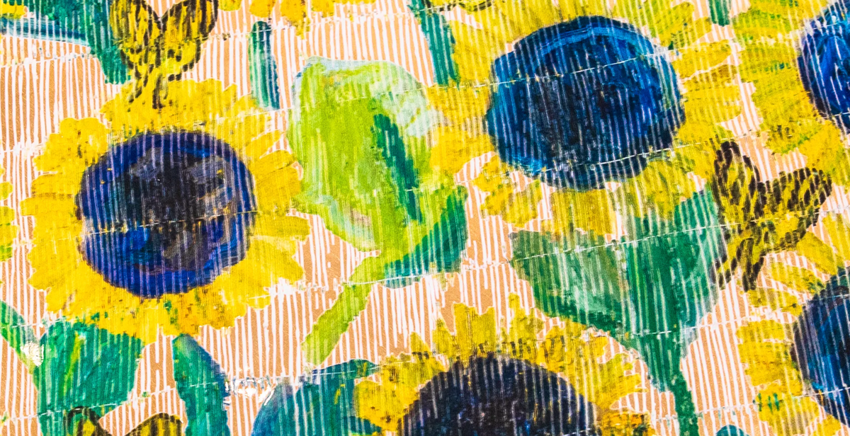 Sunflower Garden Gold Leaf Tray