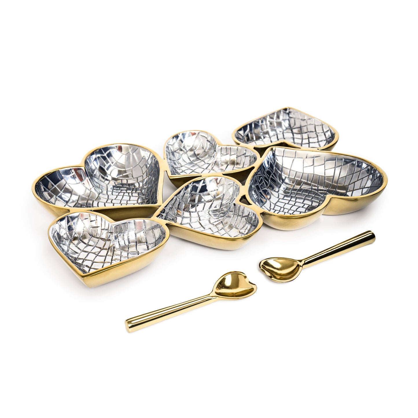 Heart Cluster with 2 Gold Heart Spoons