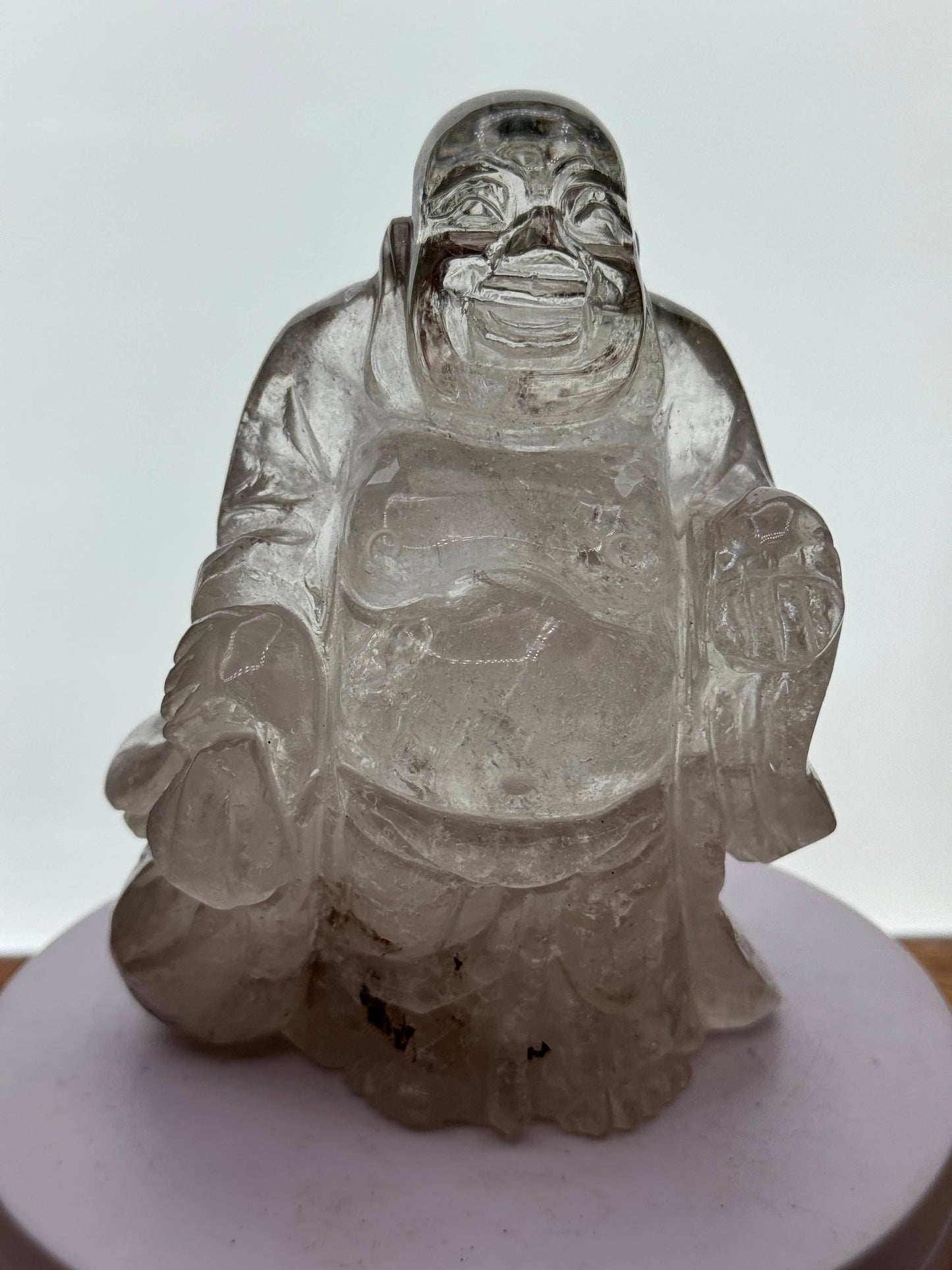 Happy Laughing Buddha Lodolite garden quartz H422