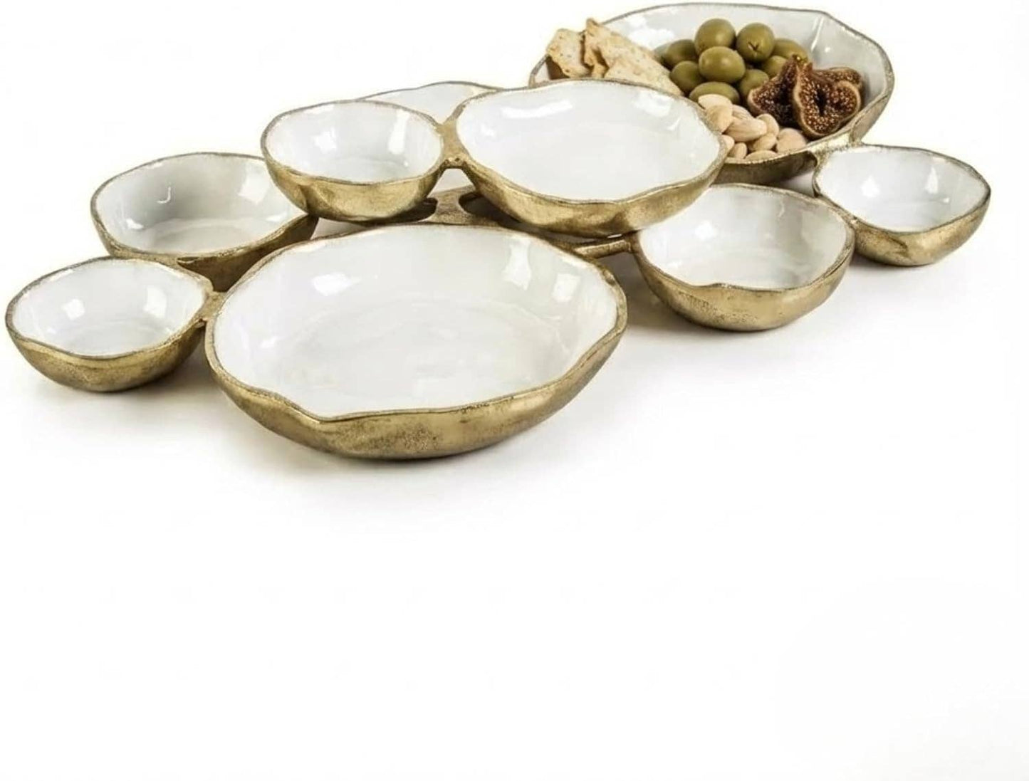 Cluster of 9 Round Serving Bowls Enamel Clusters