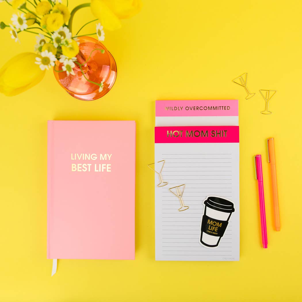 Living My Best Life - Hardcover Daily Journal - Sunset Pink