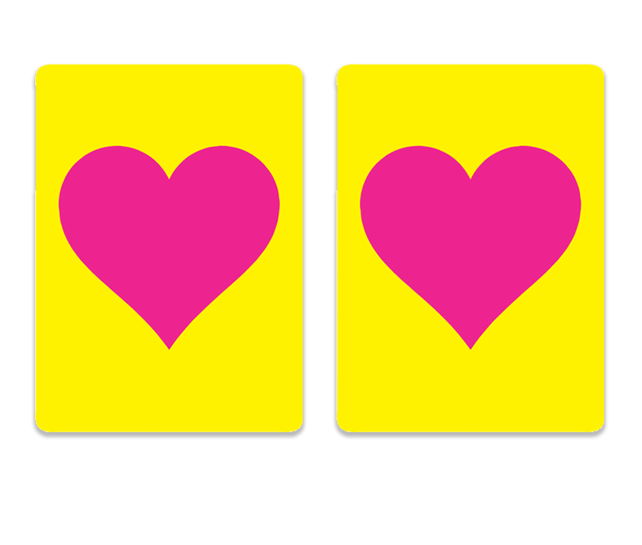Canasta Cards-plastic playing cards 2 decks together-Heart Design