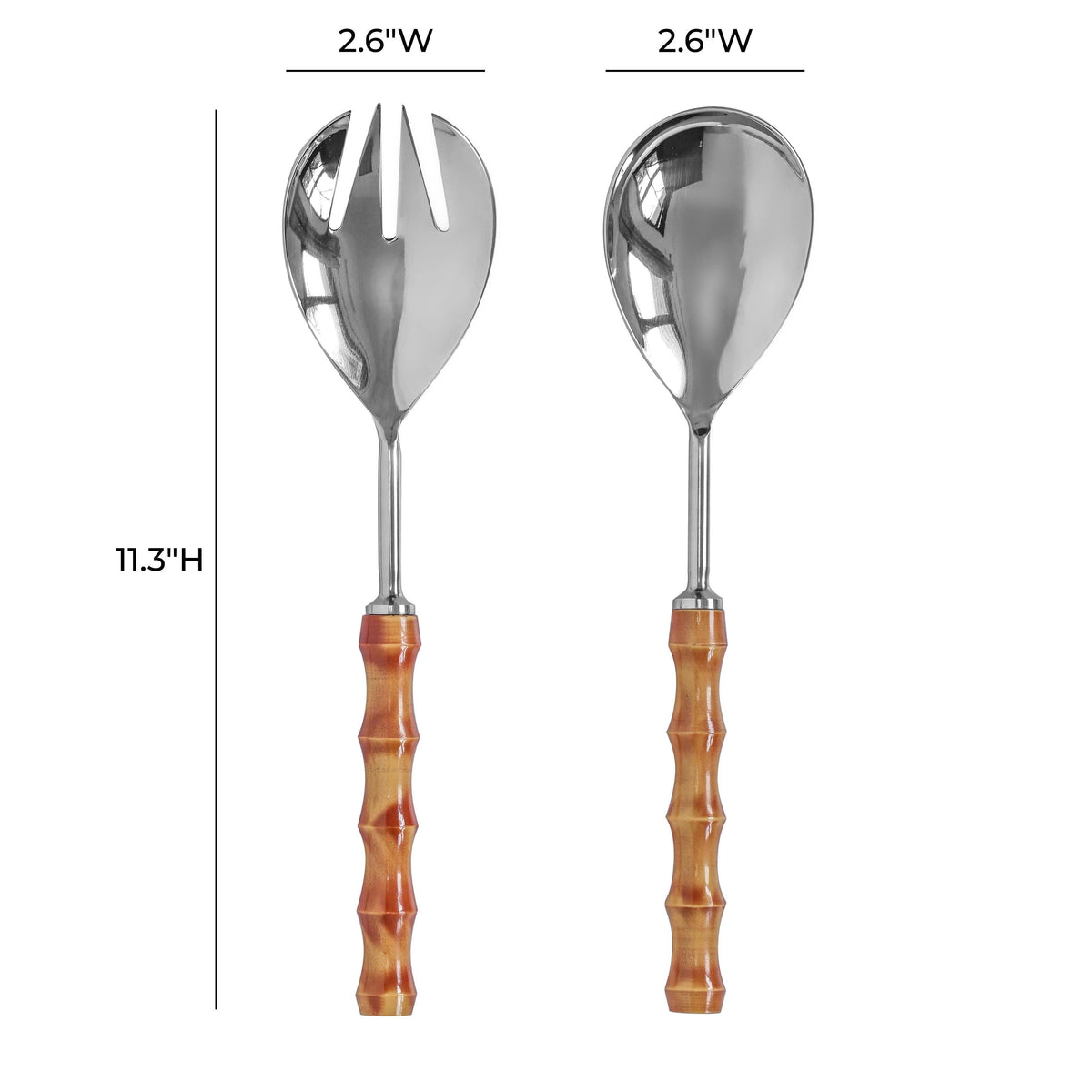 Bamboo Two Stainless Steel Salad Serving Set - (2 pieces)
