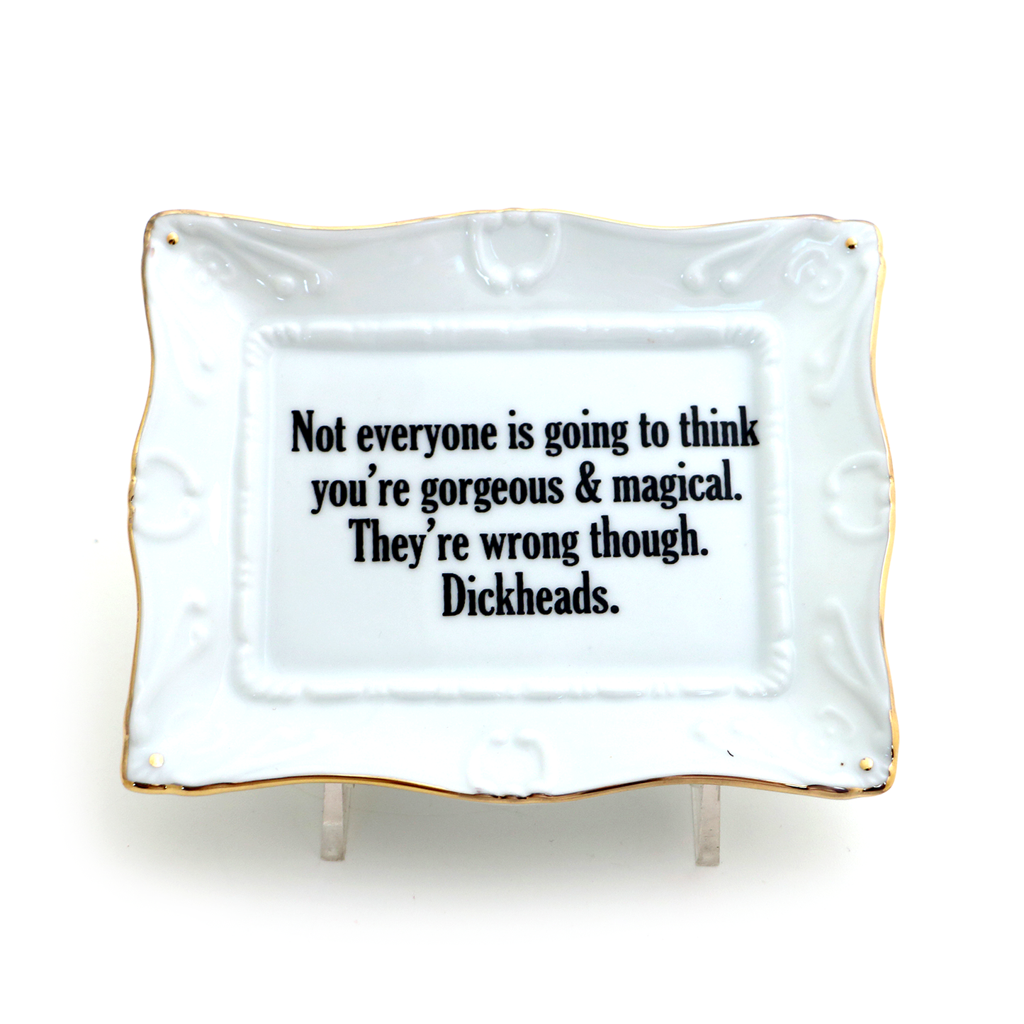 Porcelain tray with gold rim, Gorgeous and Magical