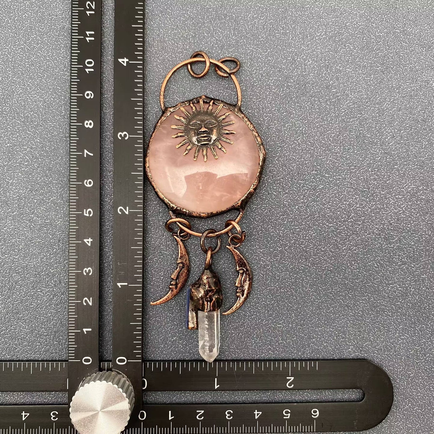 Natural Stone Crystal Sun/Moon Charm or Pendant (No Chain Included)